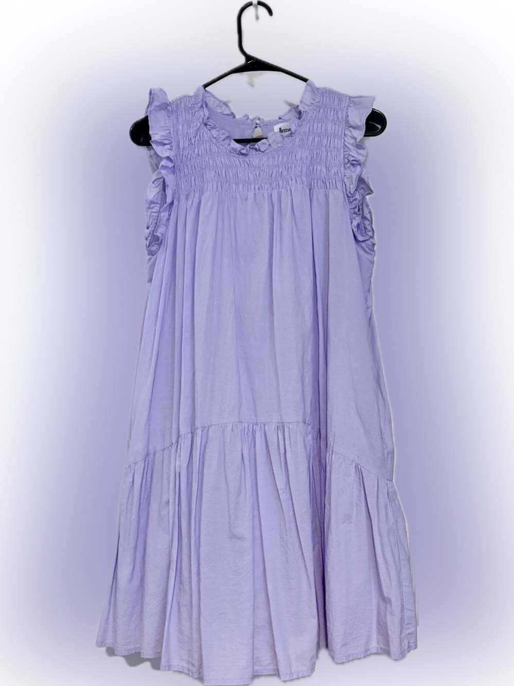 Smocked Ruffle Lavender A-Line Dress